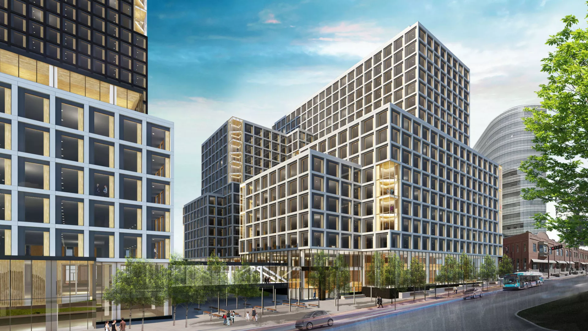 A rendering of the planned exterior of Les Terrasses de la Chaudiere.
